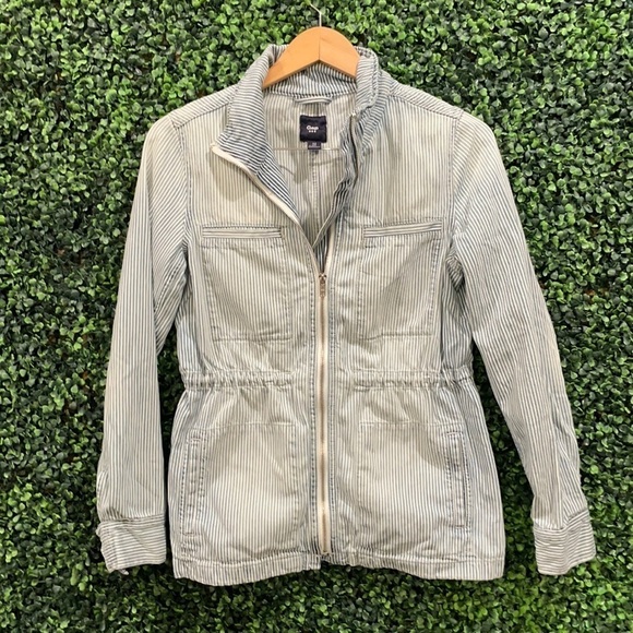 GAP Denim Striped Jacket - Picture 1 of 9